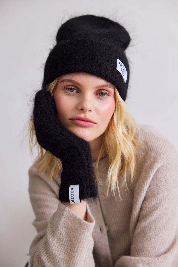 Arctic Fox Mohair Mittens in Black at Parc Shop | Minneapolis, MN