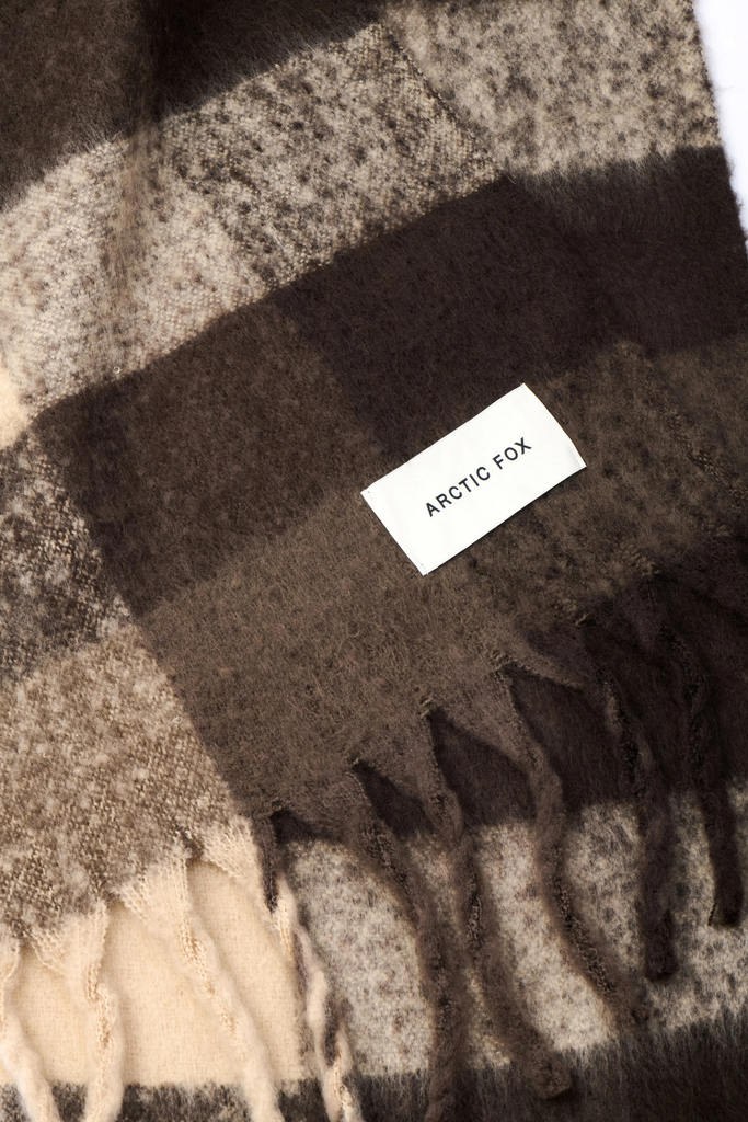 Arctic Fox Reykjavik Scarf in Brown Check at Parc Shop | Minneapolis, MN