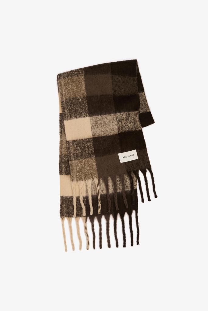 Arctic Fox Reykjavik Scarf in Brown Check at Parc Shop | Minneapolis, MN