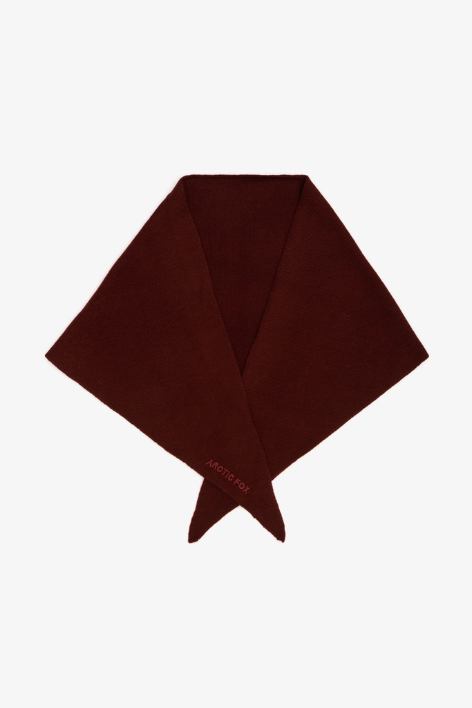 Arctic Fox Merino Wool Triangle Scarf or Shawl in Dark Walnut Brown at Parc Shop