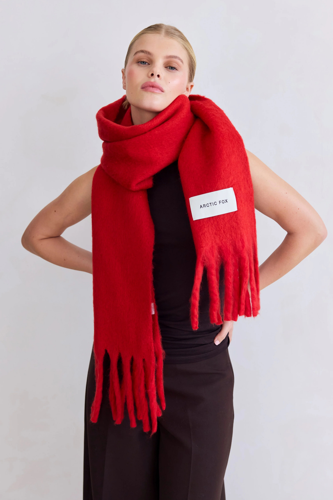 Arctic Fox Stockholm Scarf in Crimson Red at Parc Shop | Minneapolis, MN