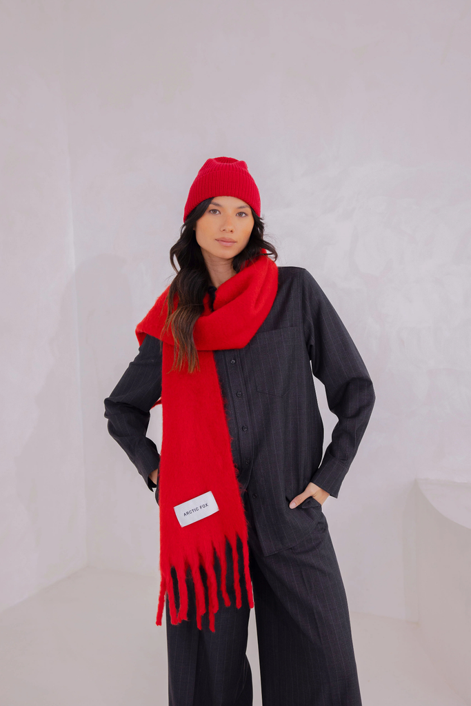 Arctic Fox Stockholm Scarf in Crimson Red at Parc Shop | Minneapolis, MN