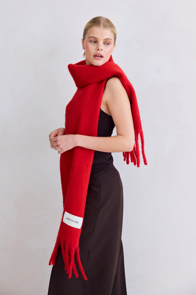 Arctic Fox Stockholm Scarf in Crimson Red at Parc Shop | Minneapolis, MN