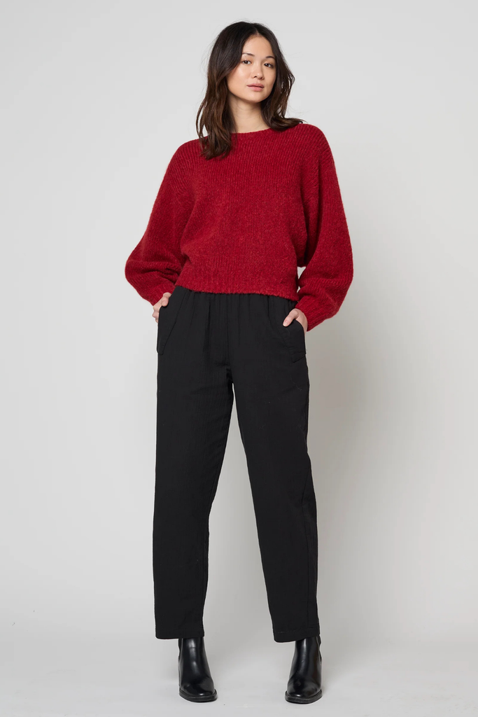 Atelier Delphine Balloon Sleeve Sweater in Burgundy at Parc Shop | Minneapolis, MN