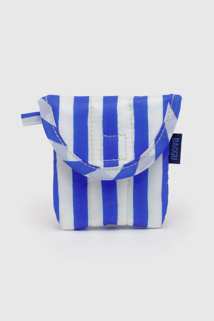 Baggu Puffy Earbuds Case in Blue Painted Stripe at Parc Shop | Minneapolis, MN