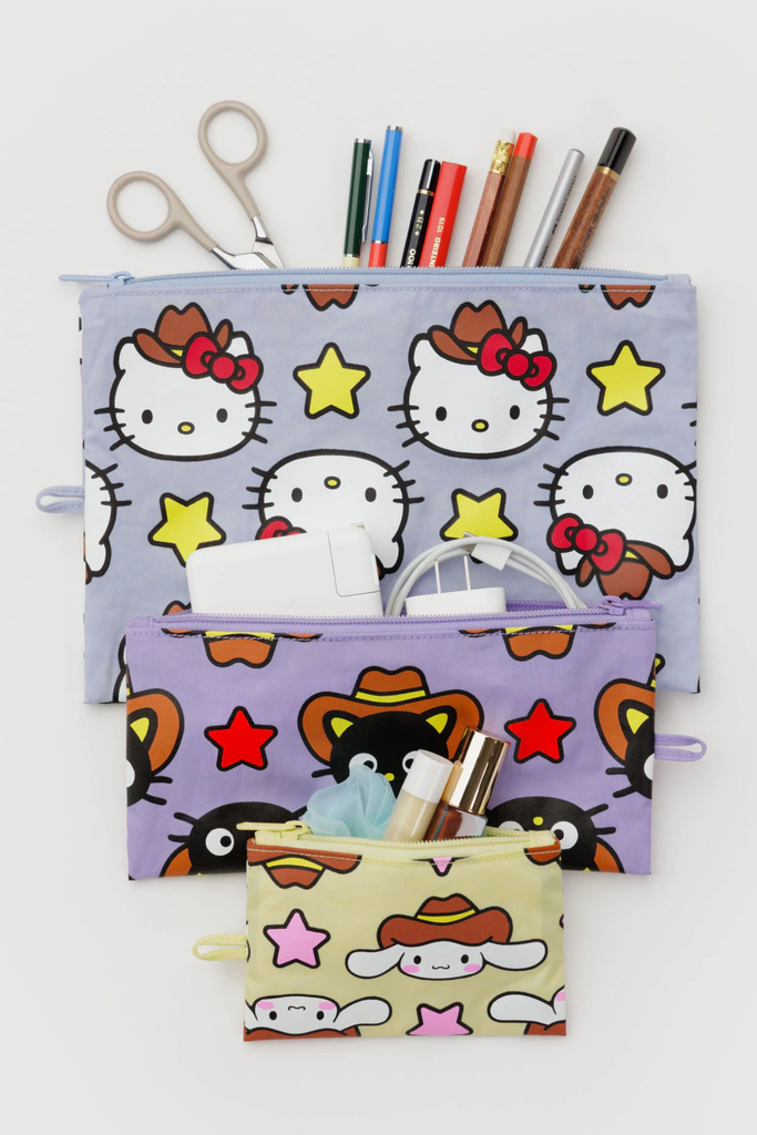 Baggu Flat Pouch Set in Hello Kitty & Friends Western at Parc Shop | Minneapolis, MN