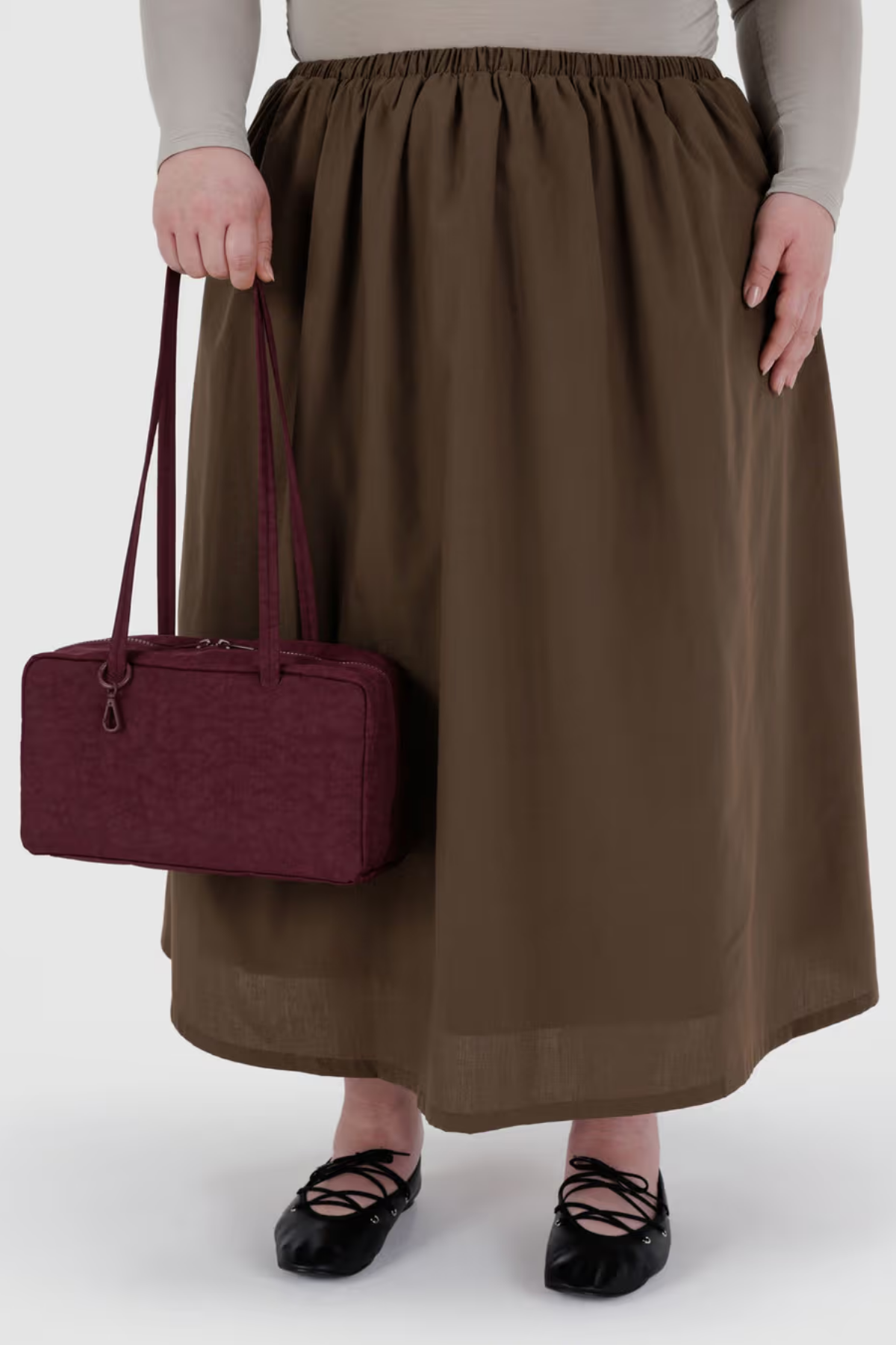 Baggu Nylon Bowler Bag in Mahogany at Parc Shop