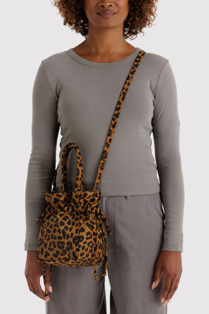 Baggu Nylon Drawstring Bag in Leopard at Parc Shop | Minneapolis, MN
