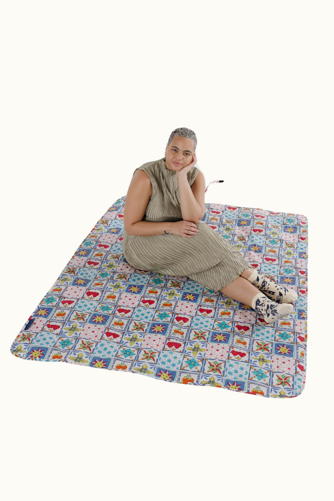 Baggu Puffy Picnic Blanket in Sunshine Tile at Parc Shop