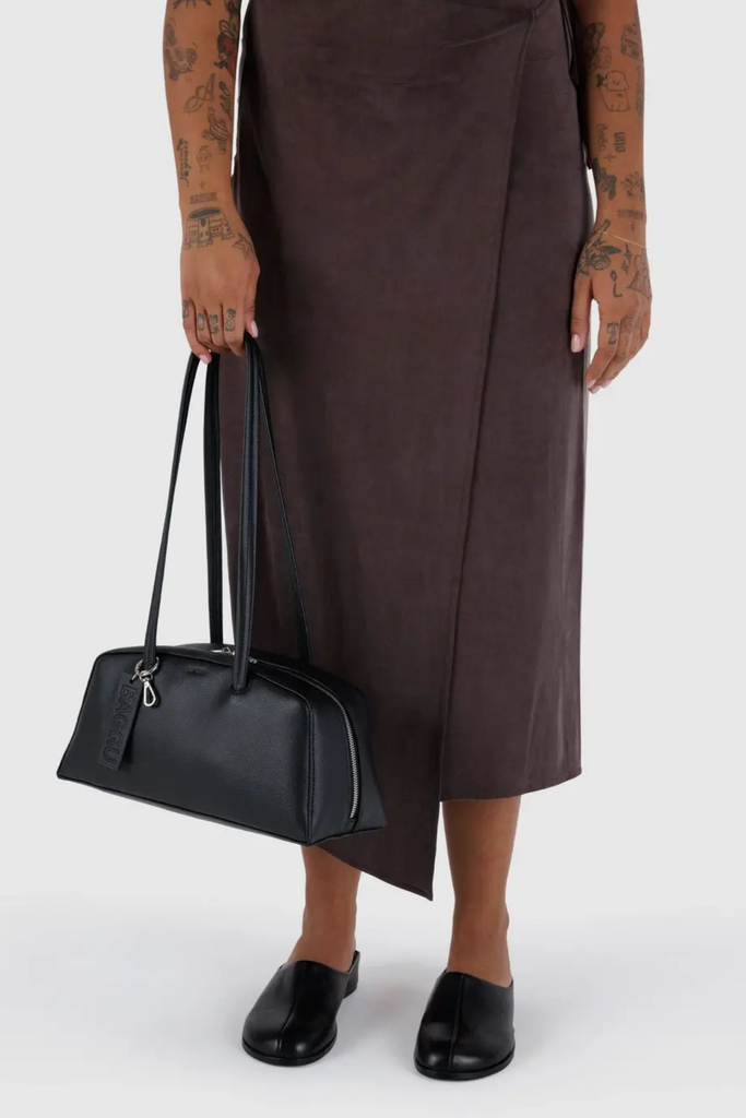 Baggu Recycled Leather Bowler Bag in Black at Parc Shop | Minneapolis, MN