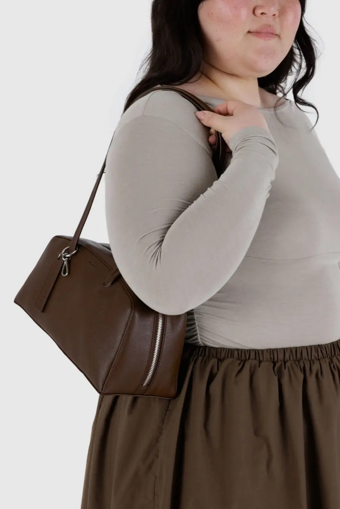 Baggu Recycled Leather Bowler Bag in Brown at Parc Shop | Minneapolis, MN