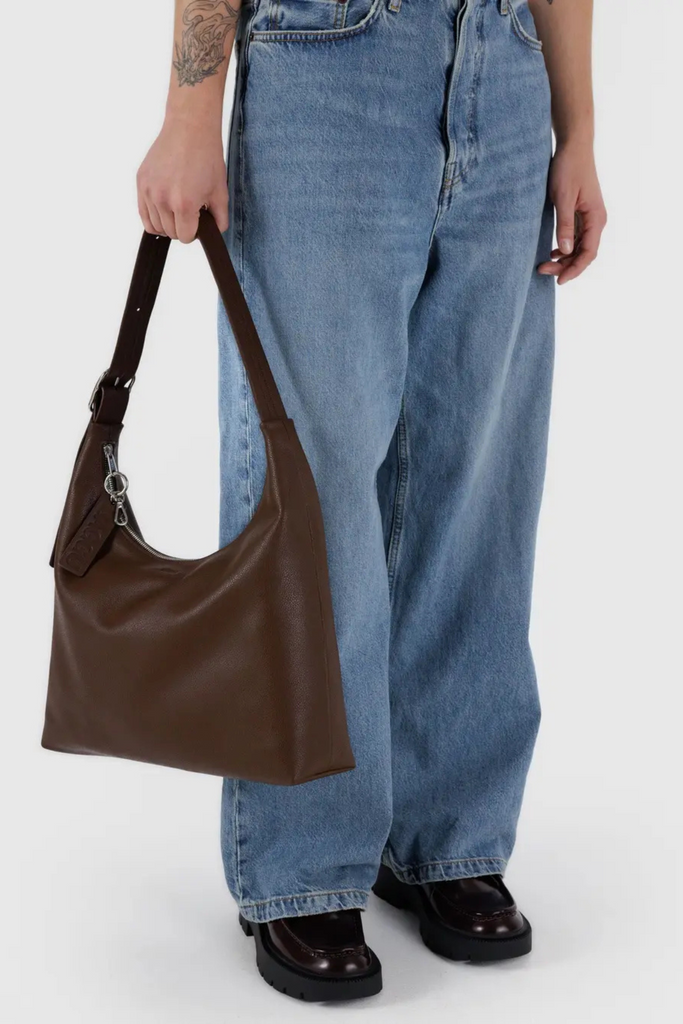Baggu Recycled Leather Shoulder Bag in Brown at Parc Shop | Minneapolis, MN