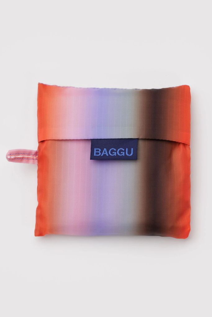 Pleated Baggu in Gradient Stripe Poppy/Lilac