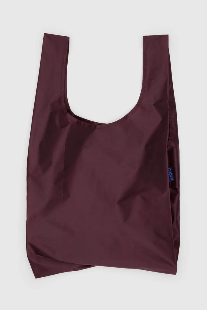 Maroon reusable shopping bag on a white background