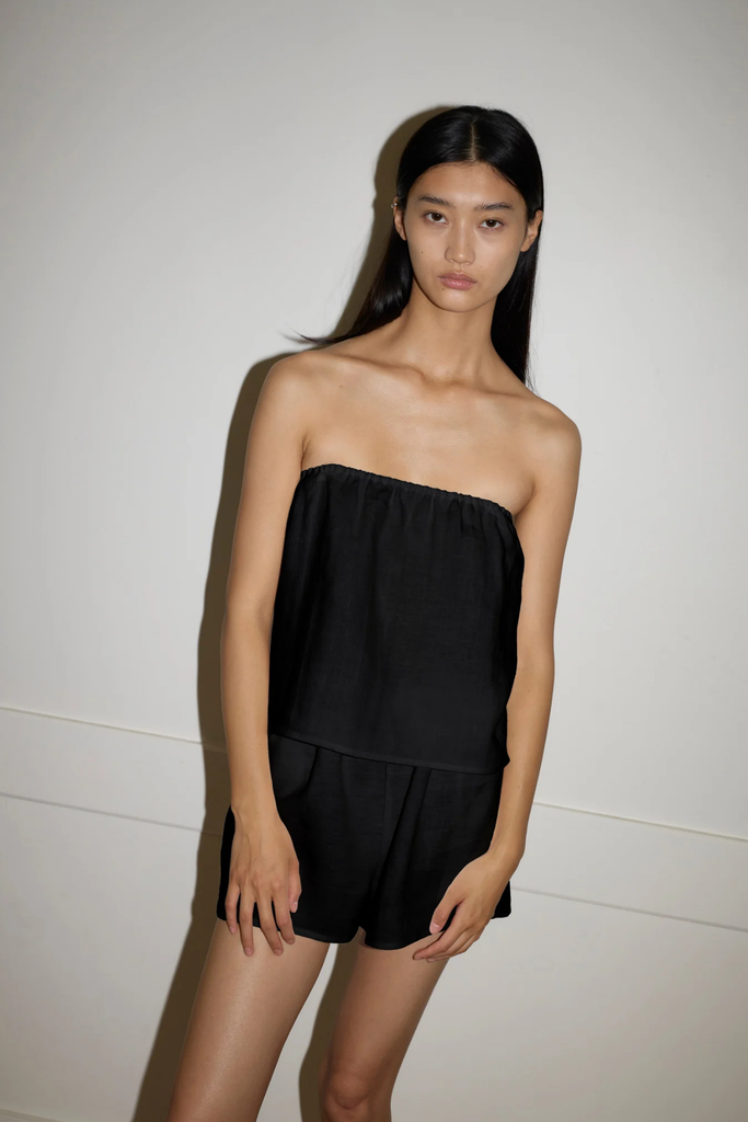 Deiji Studios Button Linen Set in Black at Parc Shop | Minneapolis, MN