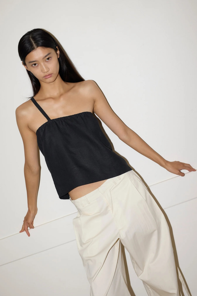 Deiji Studios Button Strap Top in Black at Parc Shop | Minneapolis, MN