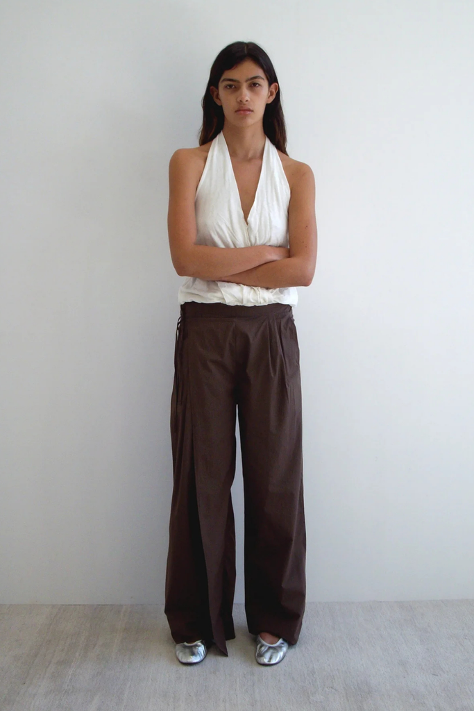 Deiji Double Layer Pant in Carob Check at Parc Shop | Minneapolis, MN