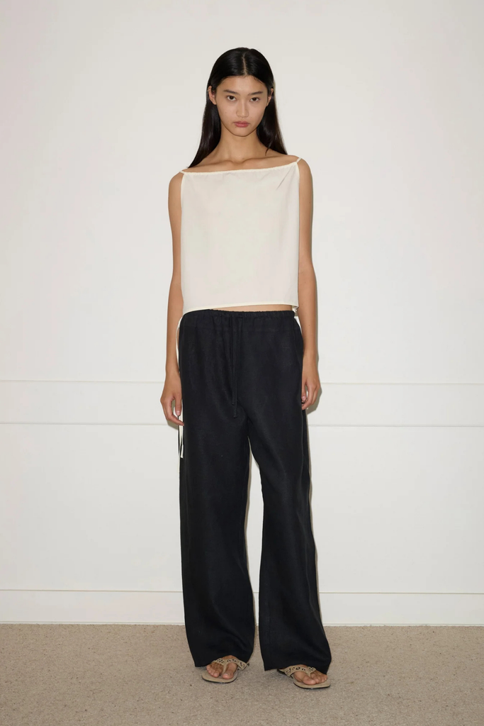 Deiji Studios Double Waist Linen Pant in Black at Parc Shop | Minneapolis, MN