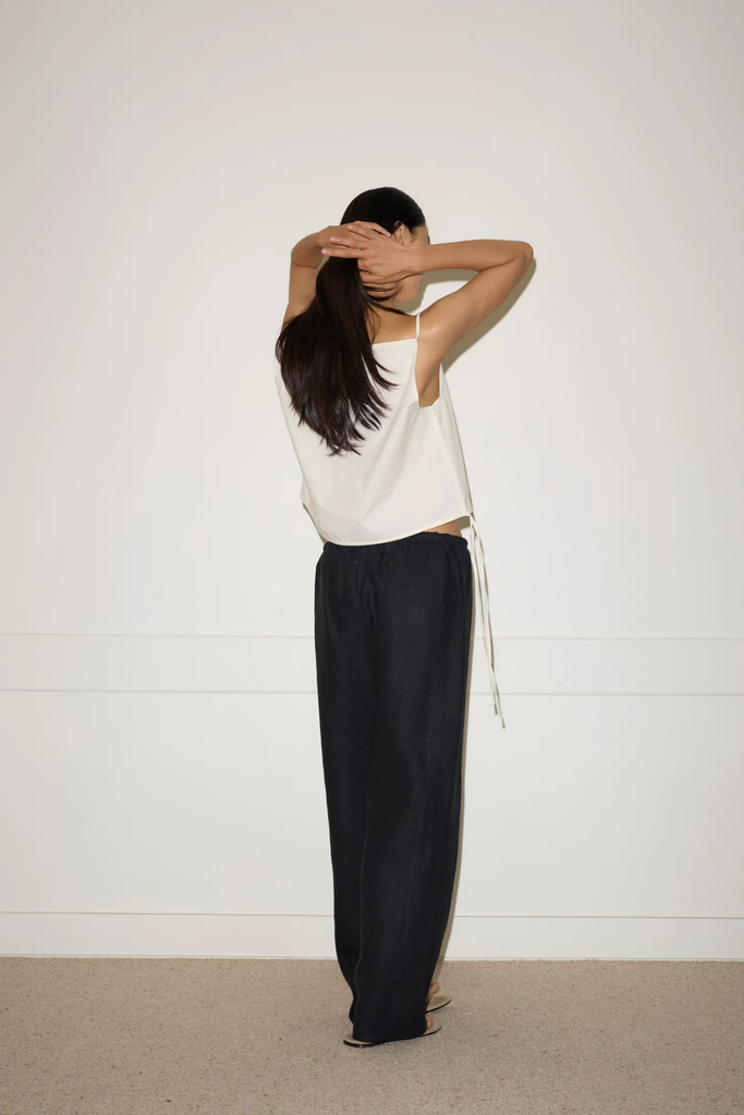 Deiji Studios Double Waist Linen Pant in Black at Parc Shop | Minneapolis, MN