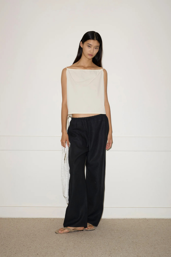 Deiji Studios Double Waist Linen Pant in Black at Parc Shop | Minneapolis, MN