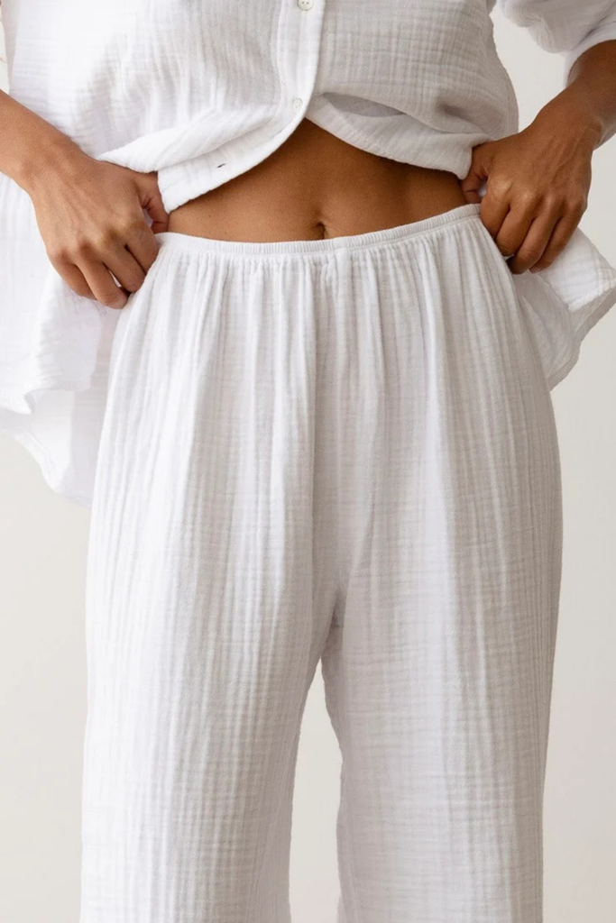 Donni Bubble Crop Simple Pant in Powder at Parc Shop | Minneapolis, MN