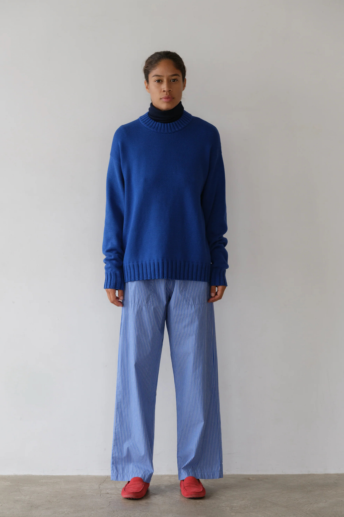 Donni Cotton Cashmere Crewneck Sweater in Azure at Parc Shop | Minneapolis, MN