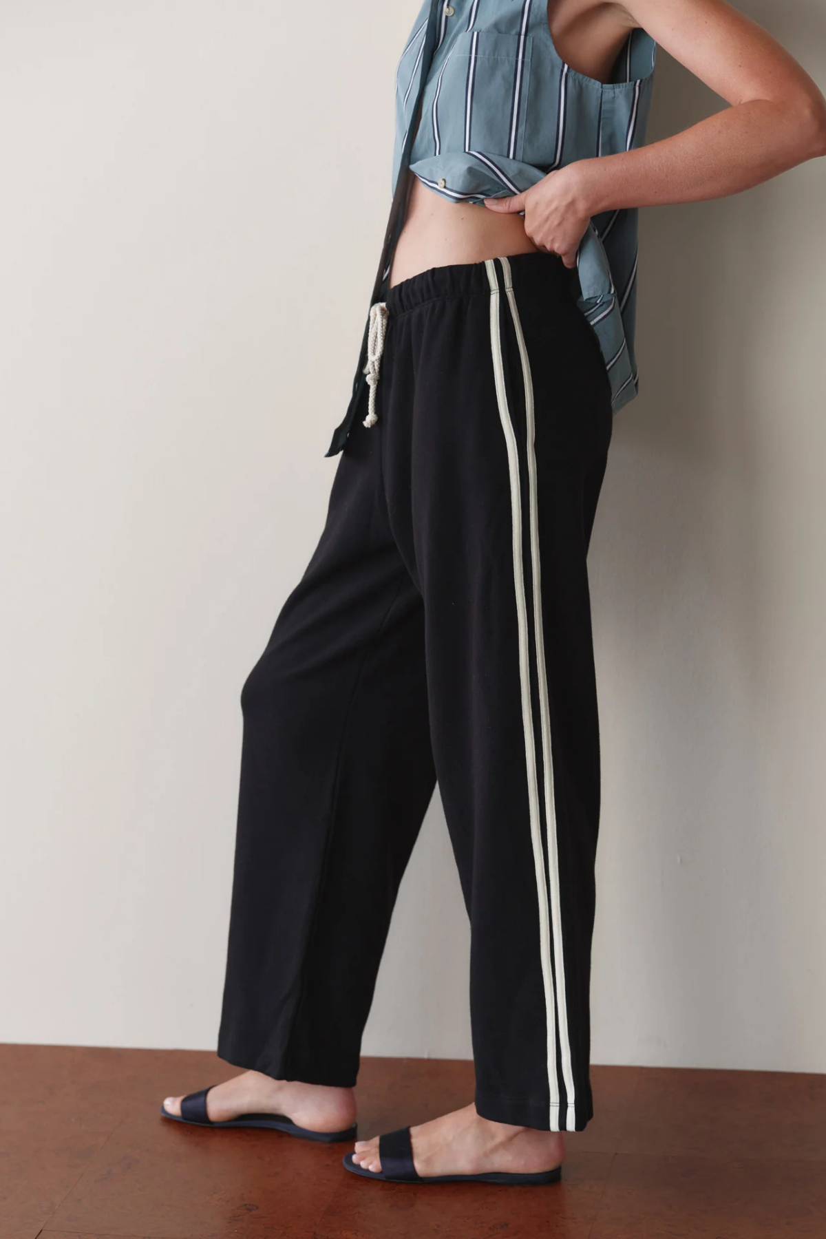 Donni Eco-Terry Stripe Crop Pant