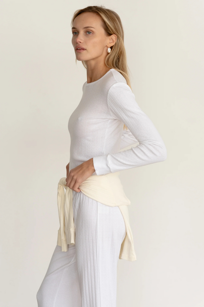Donni Pointelle Long Sleeve in Powder at Parc Shop | Minneapolis, MN
