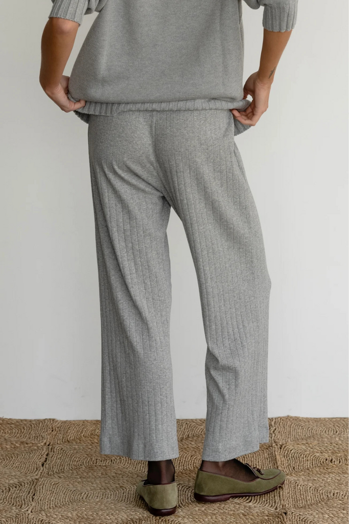 Donni Pointelle Simple Crop Pant in Heather Grey at Parc Shop | Minneapolis, MN