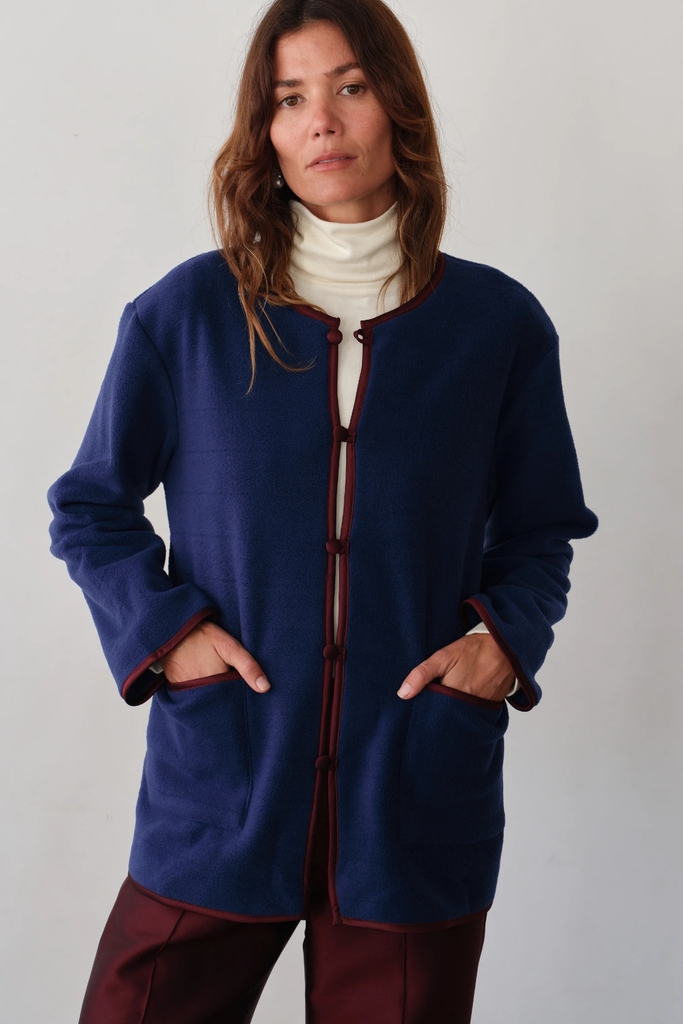 Donni Polar Fleece Jacket in Navy Blue at Parc Shop