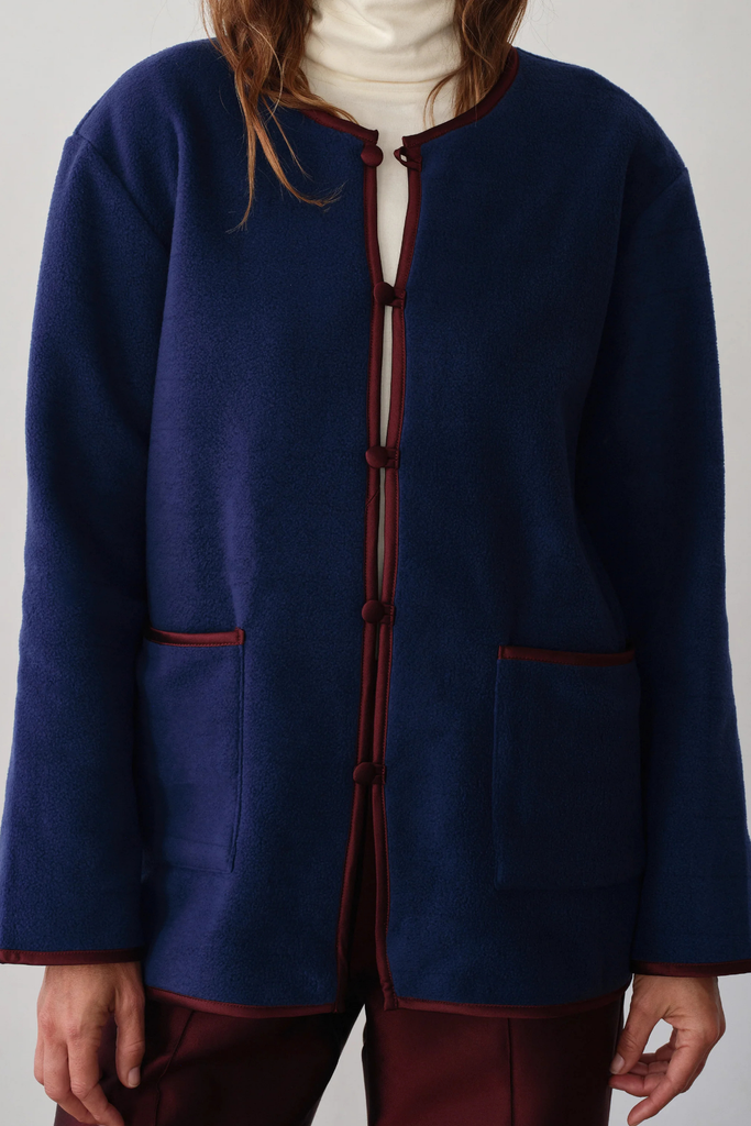 Donni Polar Fleece Jacket in Navy Blue at Parc Shop