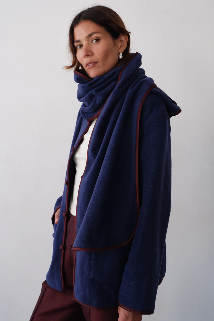 Donni Polar Fleece Scarf in Navy at Parc Shop