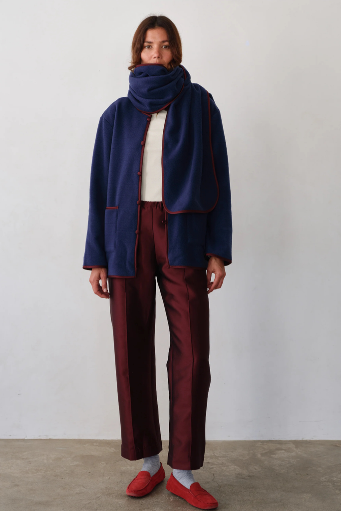 Donni Polar Fleece Scarf in Navy at Parc Shop