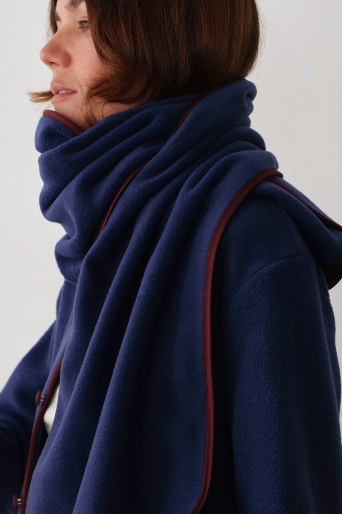 Donni Polar Fleece Scarf in Navy at Parc Shop