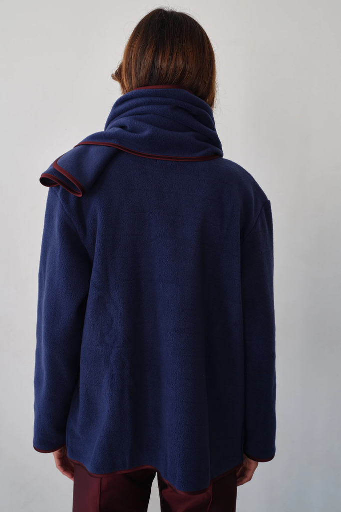 Donni Polar Fleece Scarf in Navy at Parc Shop