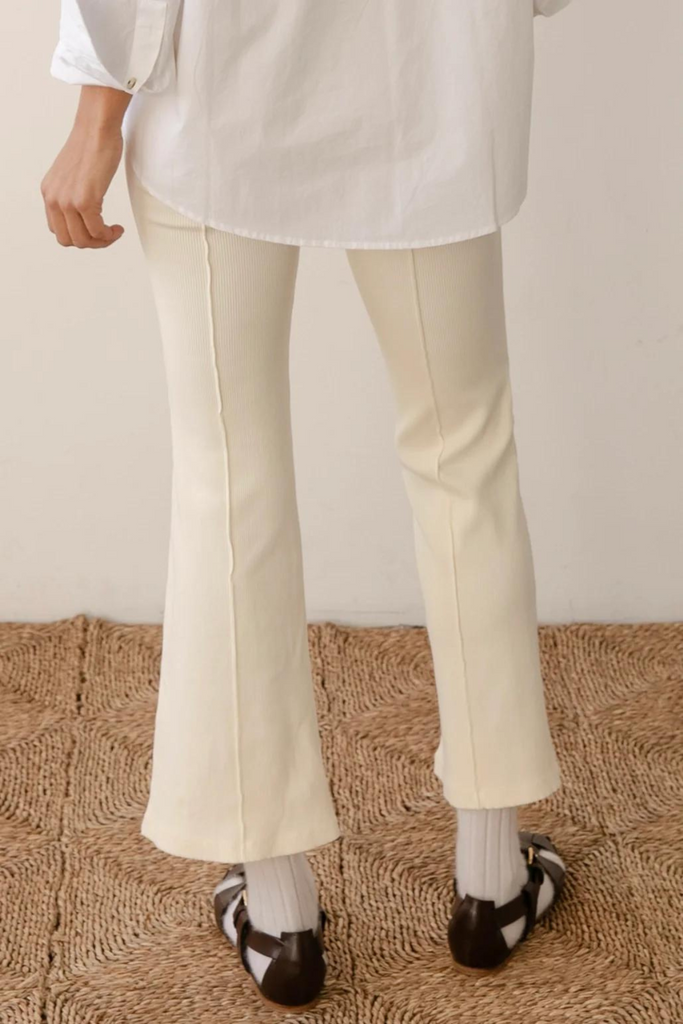 Donni Rib Kick Flare in Creme at Parc Shop