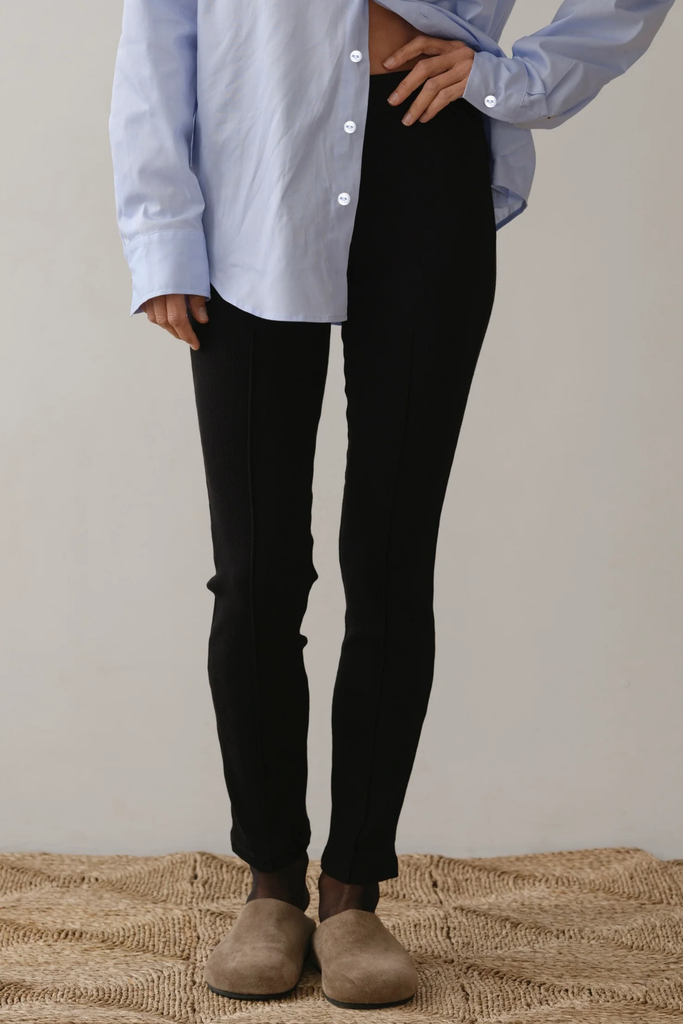 Donni Rib Straight Leg in Black at Parc Shop | Minneapolis, MN
