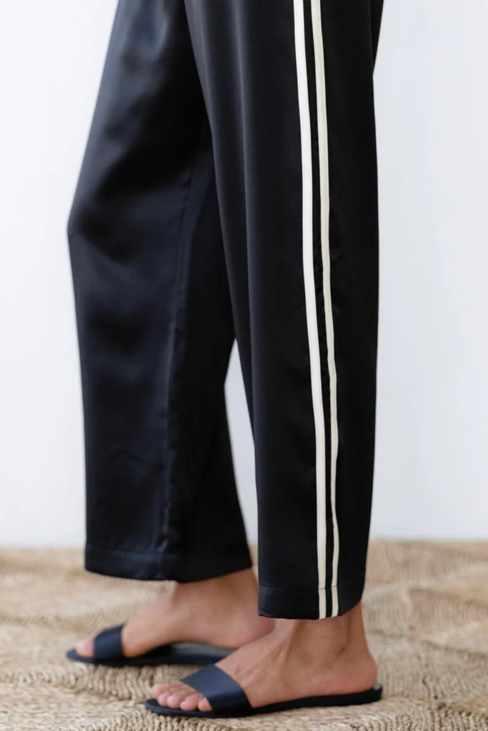 Donni Silk Stripe Crop Pant in Jet at Parc Shop | Minneapolis, MN