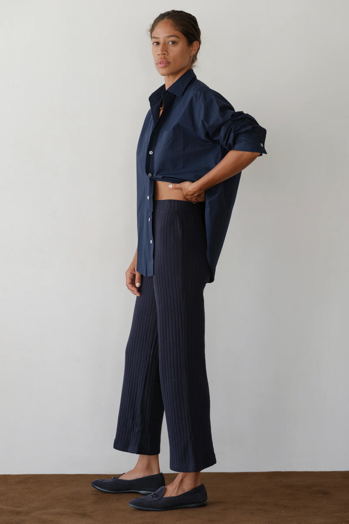 Donni Sweater Rib Kick Flare in Navy at Parc Shop | Minneapolis, MN