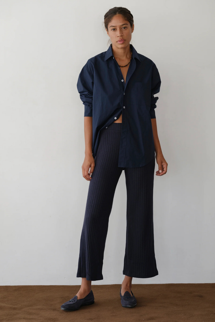 Donni Sweater Rib Kick Flare in Navy at Parc Shop | Minneapolis, MN