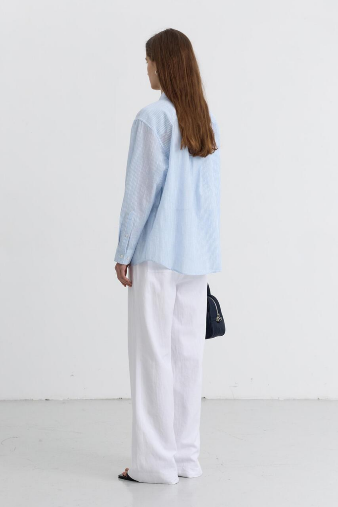 Dunst Linen Cotton Banded Pant in White at Parc Shop | Minneapolis, MN