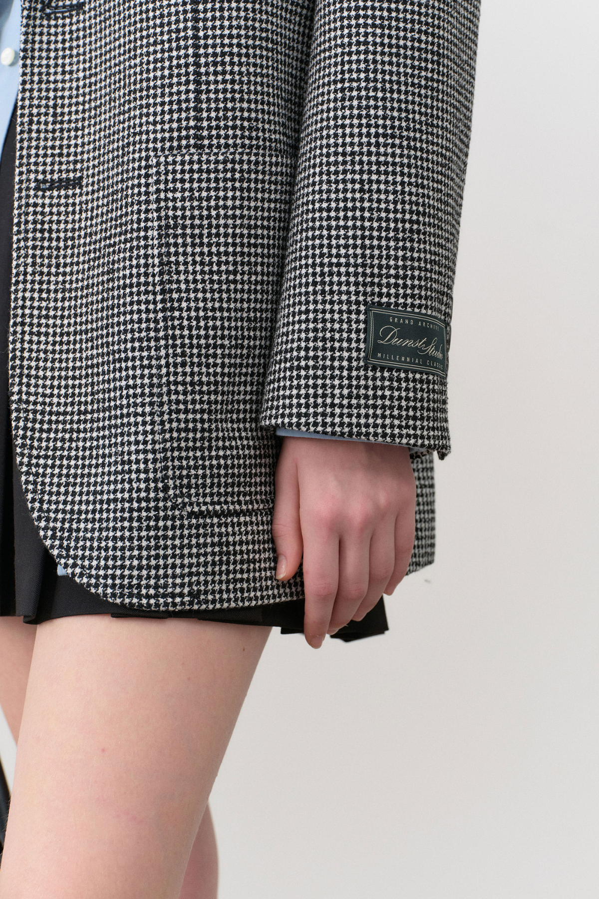 Dunst Unisex Oversized Wool Blazer in Black Check at Parc