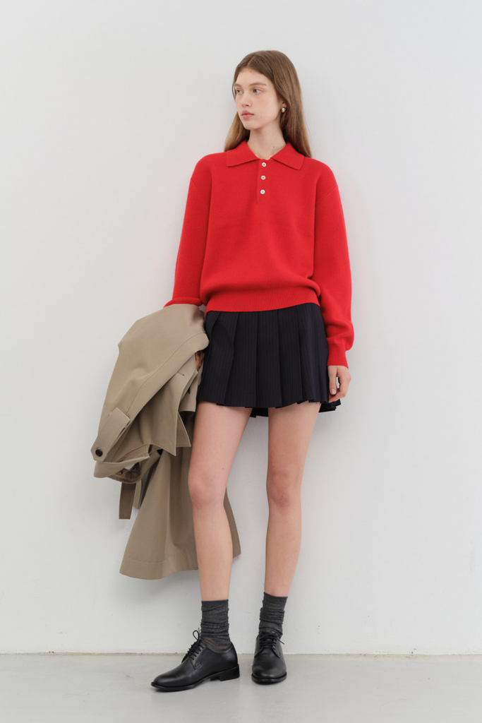 Dunst Pleats Mini Skirt in Navy Stripe at Parc Shop | Minneapolis, MN