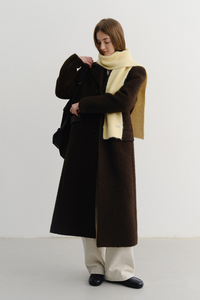 Dunst Unisex 2-Way Boucle Wool Coat in Brown at Parc Shop | Minneapolis, MN