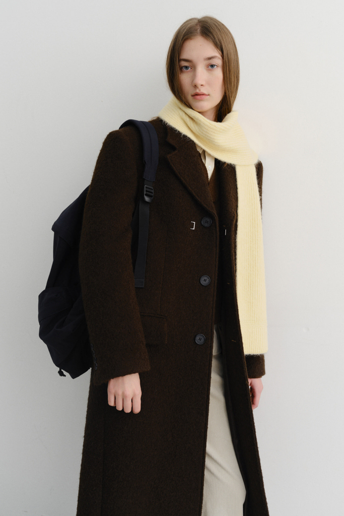 Dunst Unisex 2-Way Boucle Wool Coat in Brown at Parc Shop | Minneapolis, MN