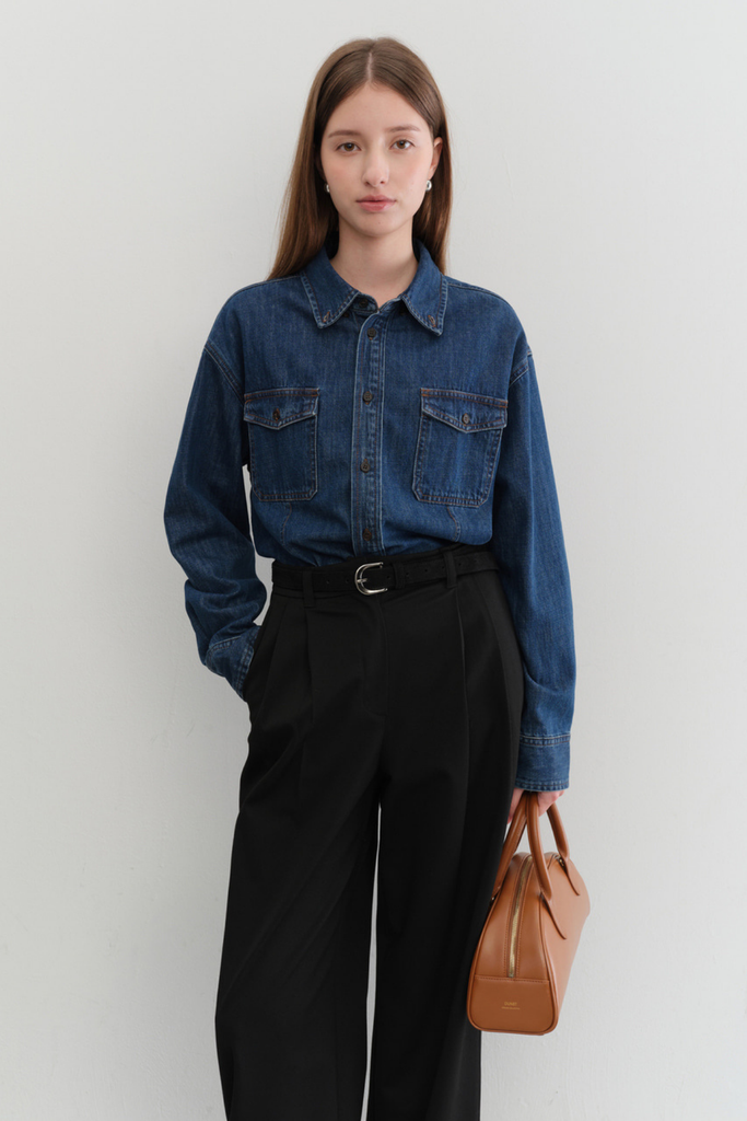 Dunst Unisex Classic Denim Shirt in Midnight Blue at Parc Shop | Minneapolis, MN