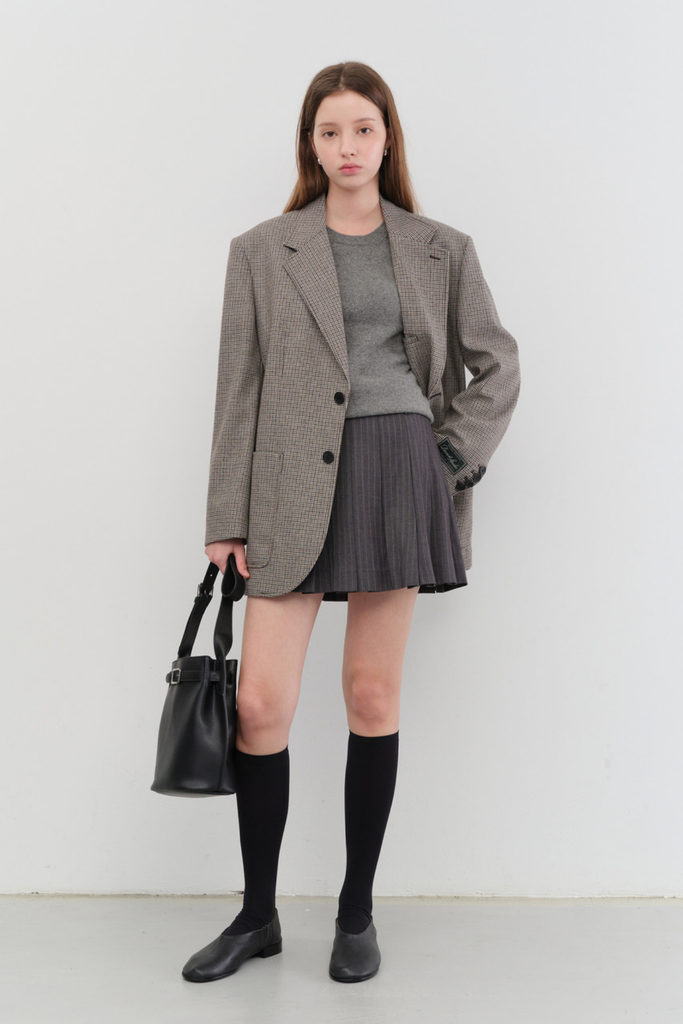 Dunst Unisex Oversized Wool Blazer in Brown Check at Parc Shop | Minneapolis, MN