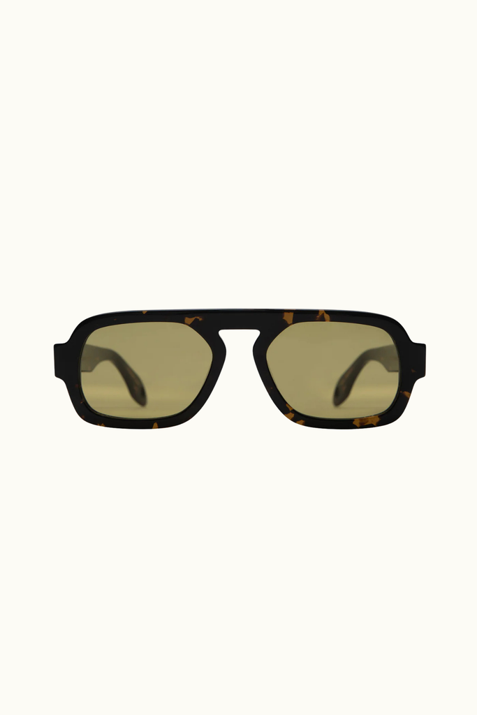 Elisa Johnson Jane Mini Sunglasses in Dark Tortoise/ Olive Green Lens at Parc Shop | Minneapolis, MN
