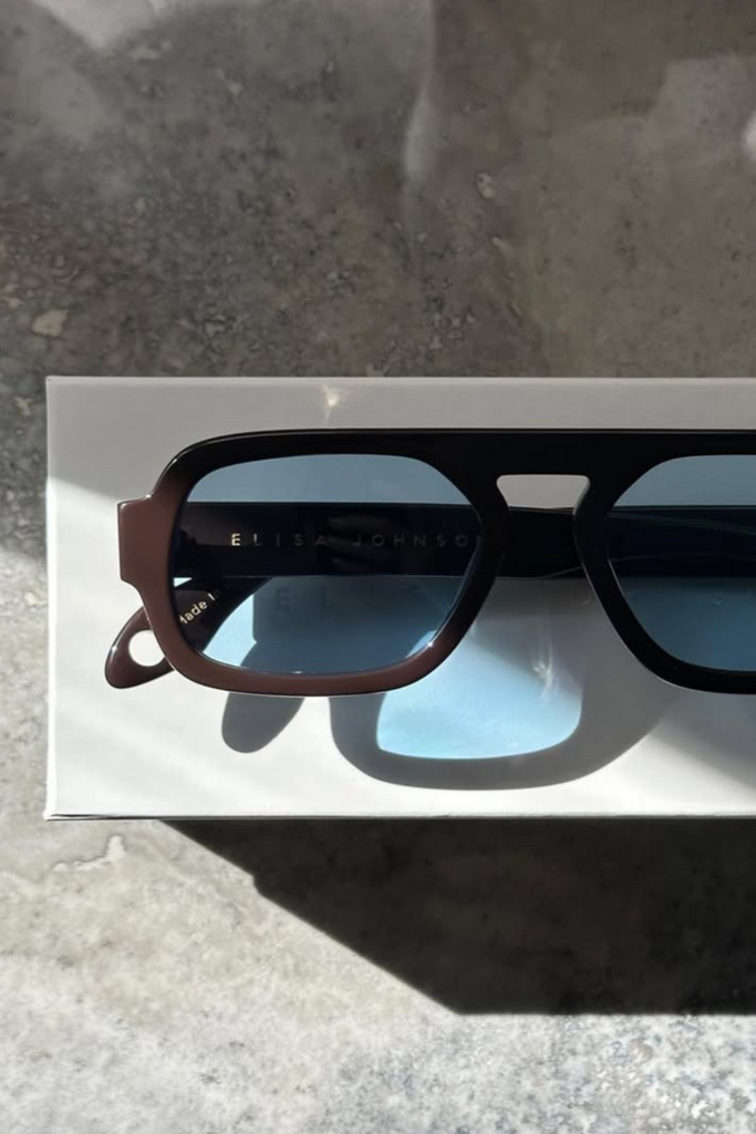 Elisa Johnson Jane Mini Sunglasses in Dark Brown at Parc Shop | Minneapolis, MN