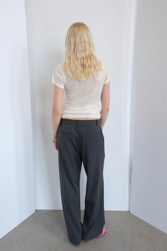 Geel Low Rise Andy Trouser Pants in Dark Grey at Parc Shop